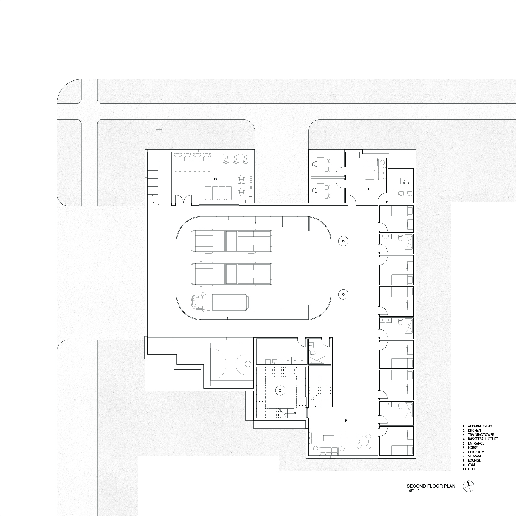 Floor plan of Fire Station.