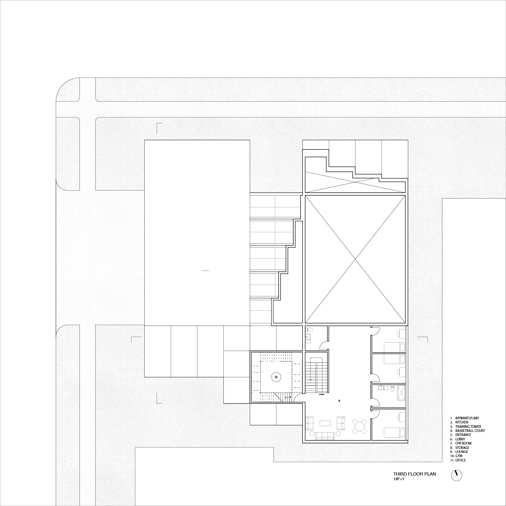 Floor plan of Fire Station.
