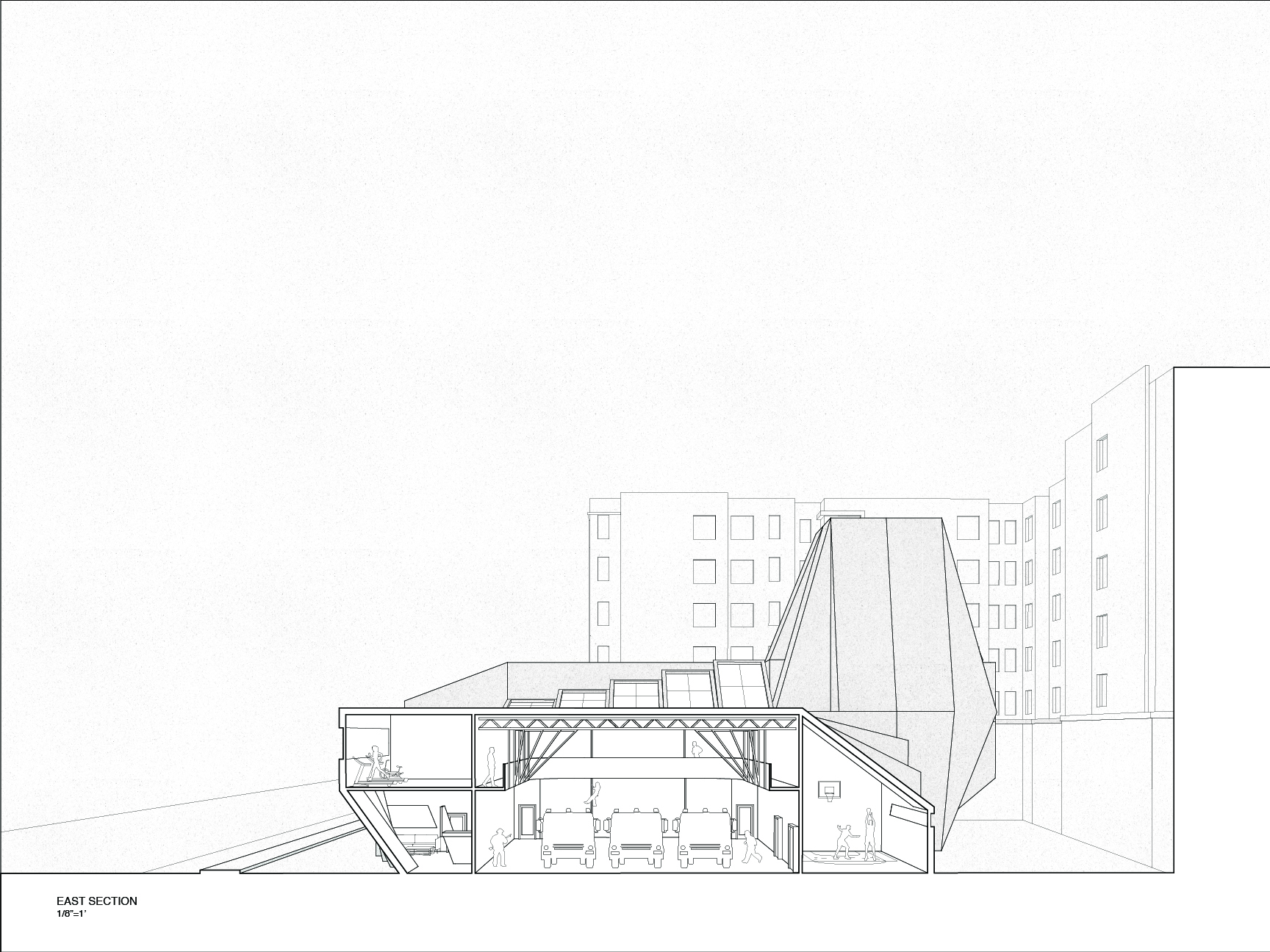 Building section of Fire Station.