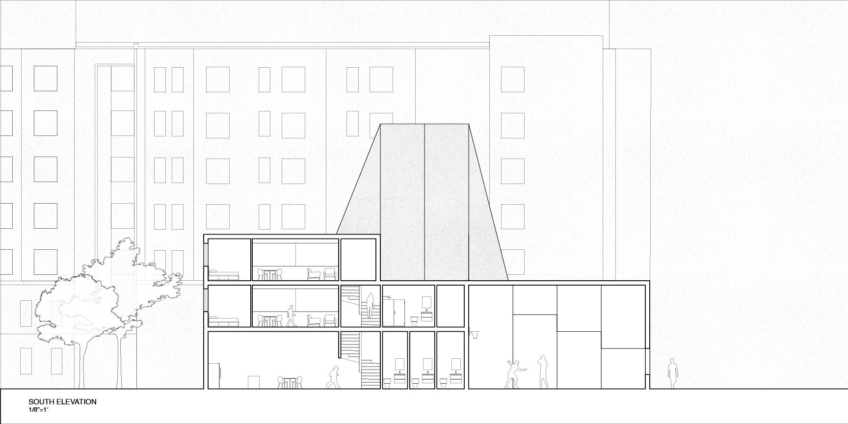 Building section of Fire Station.