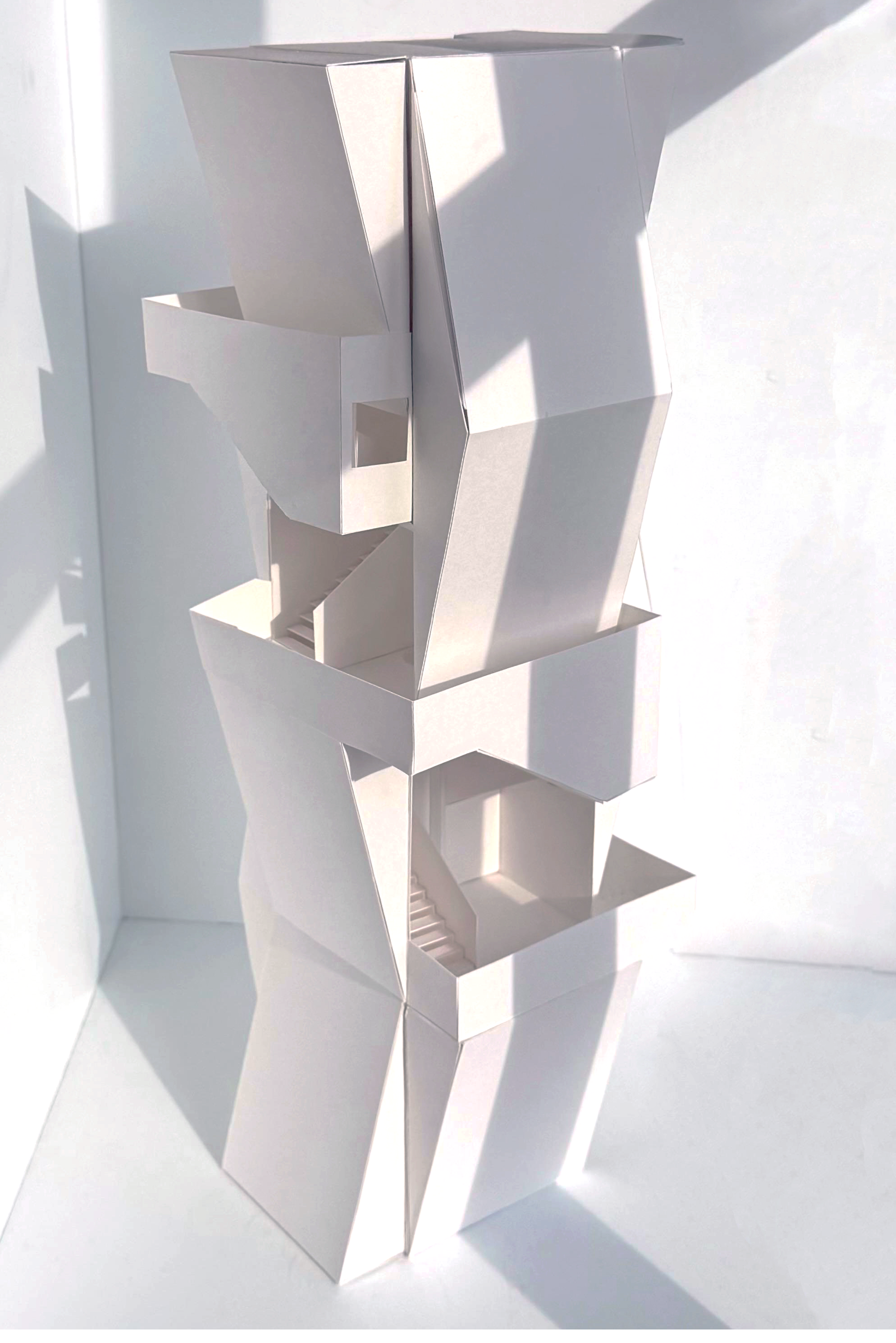 Rendering of the training tower's cladding and wedge geometry.